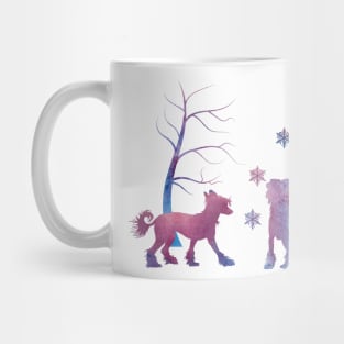 Chinese Crested Dog Dogs Winter Art Mug